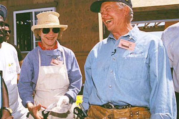 president jimmy carter on a habitat for humanity build site